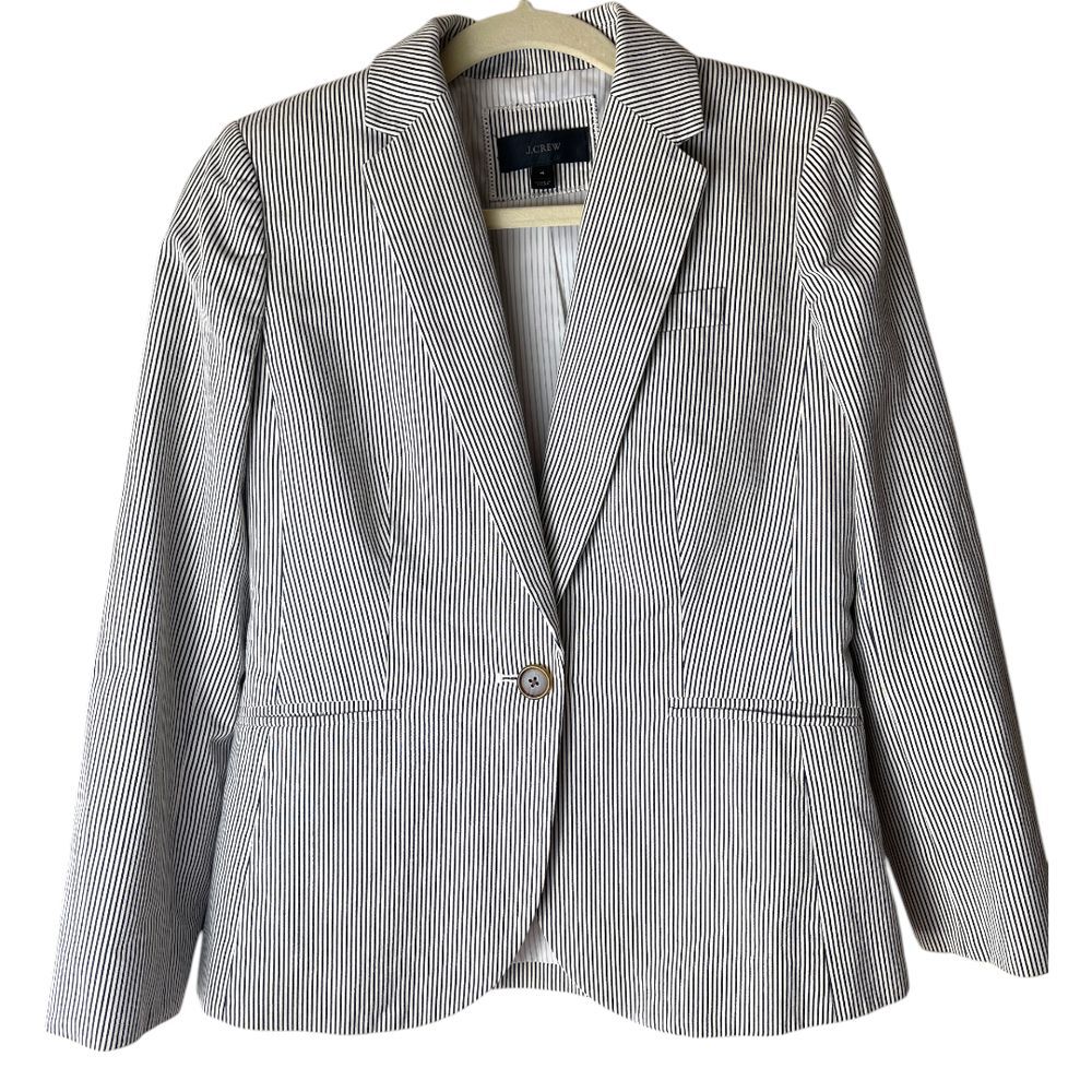 J.Crew Pinstriped Cotton Blazer 4
